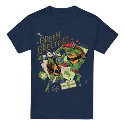 Teenage Mutant Ninja Turtles: Mutant Mayhem Mens Christmas Greetings Leonardo & Raphael T-Shirt