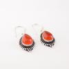 Carnelian Gemstone 925 Sterling Silver Handmade Gift Jewelry Hook Earrings 1.6" EE-164-22