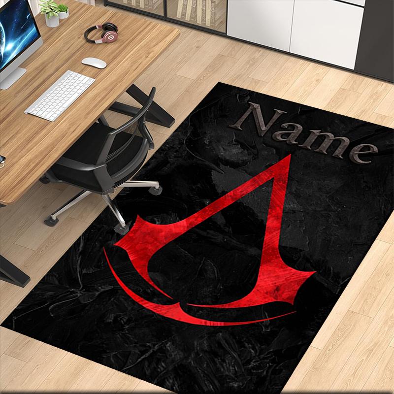 Custom Name Assassin'S Printed Carpet Rug For Office Chair Living Room Bedroom Kitchen Room Decor Gifts