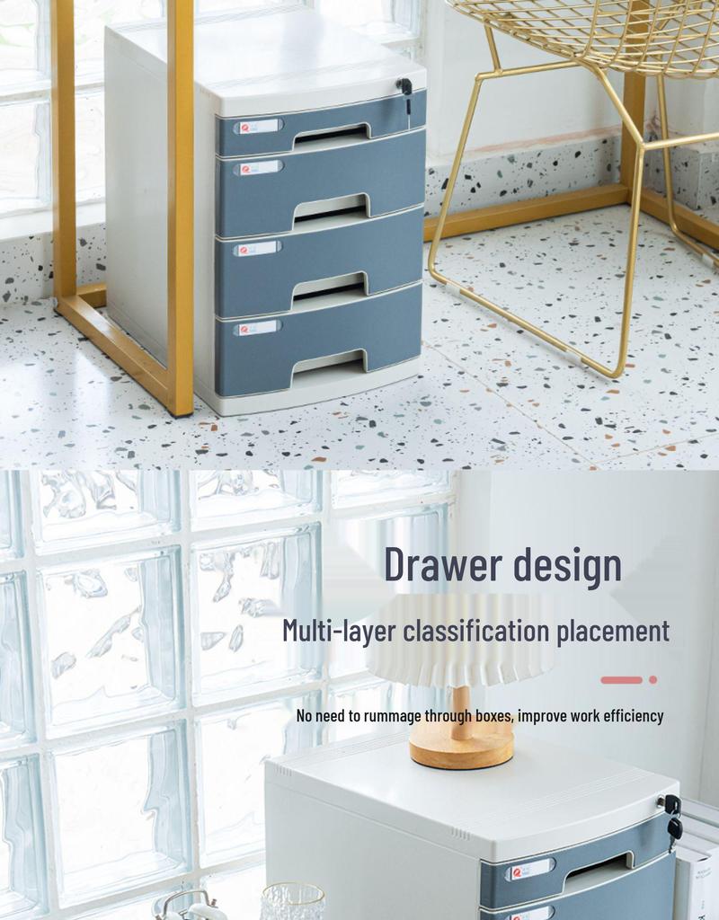 Abschließbarer mehrschichtiger A4-Desktop-Aktenschrank und Aufbewahrungsbox