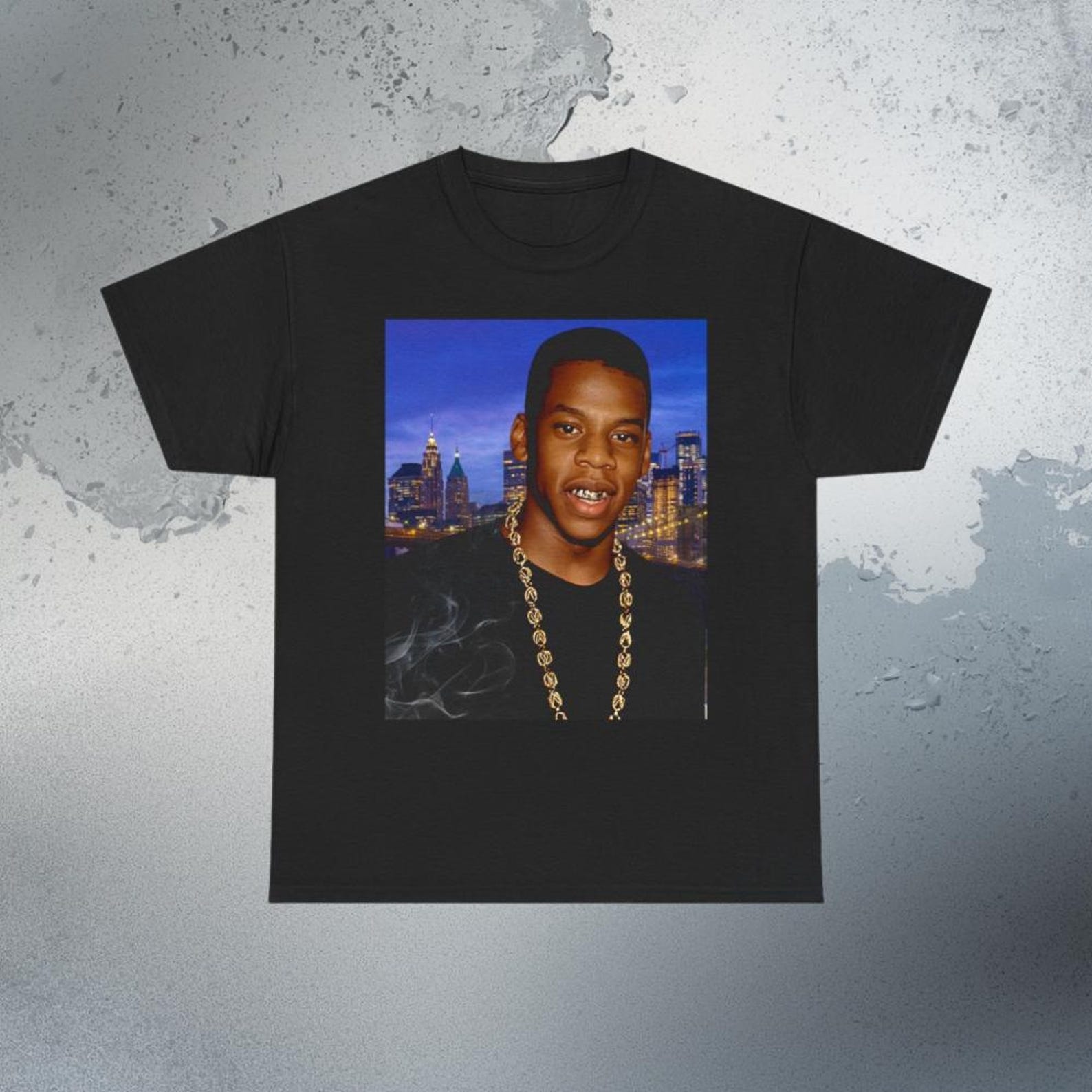 Retro Jay Z Brooklyn Bridge Skyline retro Concert Tee L
