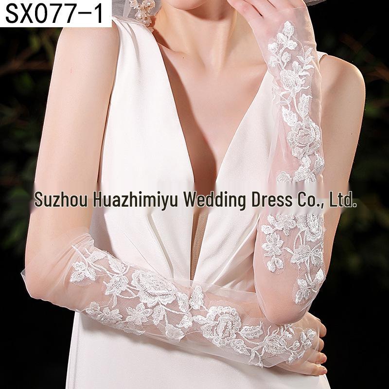 Elegant Pearl Bow Wedding Gloves - French Aesthetic for Bridal Portrait Styling