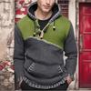 Men's Contrast Color Stitching Sweater Long Sleeve Hooded Sweater Sweatshirt