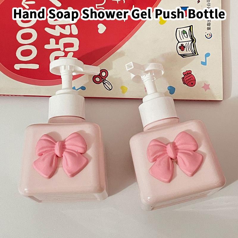200ML Plastic Press Pump Lotion Bottle Bow Soap Dispenser Refillable Shower Bottle For Liquid Hand Sanitizer Shampoo Bathroom