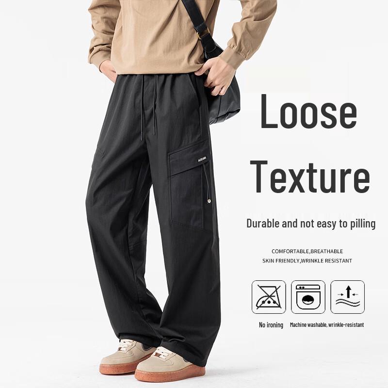 VUUG Men's American Casual Straight Loose Work Pants