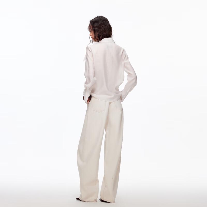 VEROMODA Lyocell Wool Blend Neck-Tie Blouse