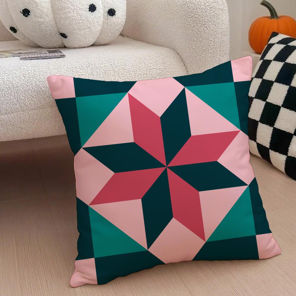 Exotic Portuguese Style Geometric Graphics Art Cushion Cover Throw Pillow Cover Hidden Button Durable Polyester Chair Cushion