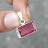 Cushion Cut Rhodolite Garnet Gems 925 Sterling Silver Artisan Pendant