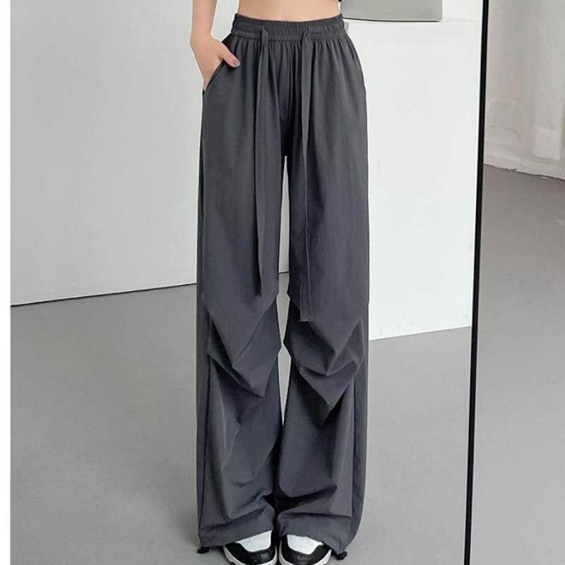 Summer Sports Pants Women's Summer Thin Casual Cargo Pants Wide Leg High Waist Quick Drying Pants Women's Fashion Pants