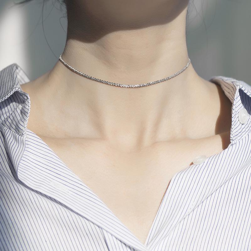 Korean Retro Sparkling Star Clavicle Necklace for Women