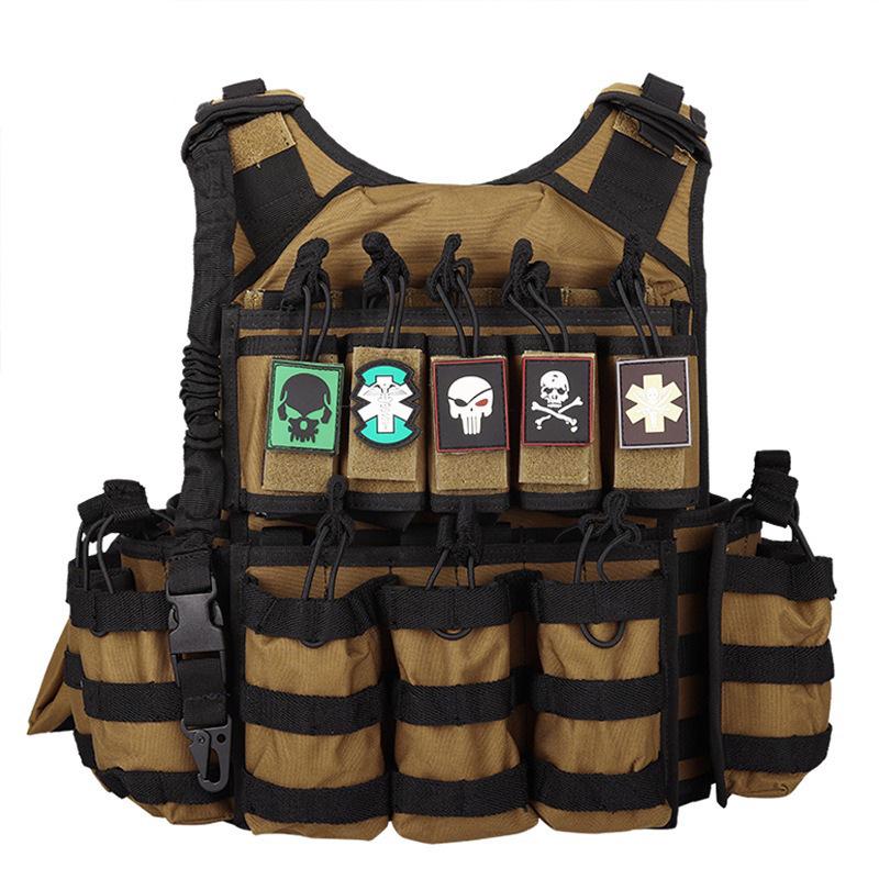 BUCKSGEAR Multifunctional Tactical Vest Set - 6-Piece Lightweight Outdoor Protective Gear One Size