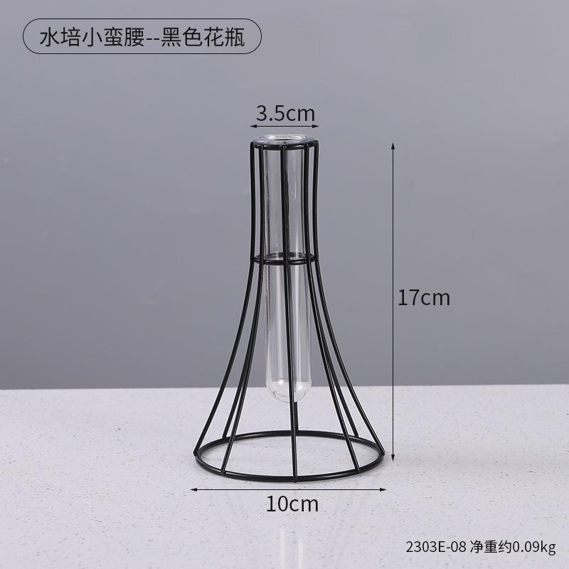 Metallrahmen Klare Glas Reagenzglas Vasen Dekorativ Klein Knospenvasen Geschenke Verwendung für Hochzeitsdekoration Tisch Blumen Dekoration