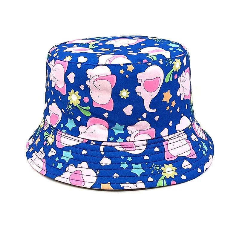 Spring and Summer Polyester Cartoon Print Bucket Hat Outdoor Travel Sun Cap For Boy and Girl 82