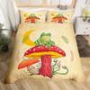 Kawaii Animals Duvet Cover Cute Rabbit Bedding Set Rustic Wooden Comforter Cover Microfiber Floral Bedclothes Queen For Girl Boy