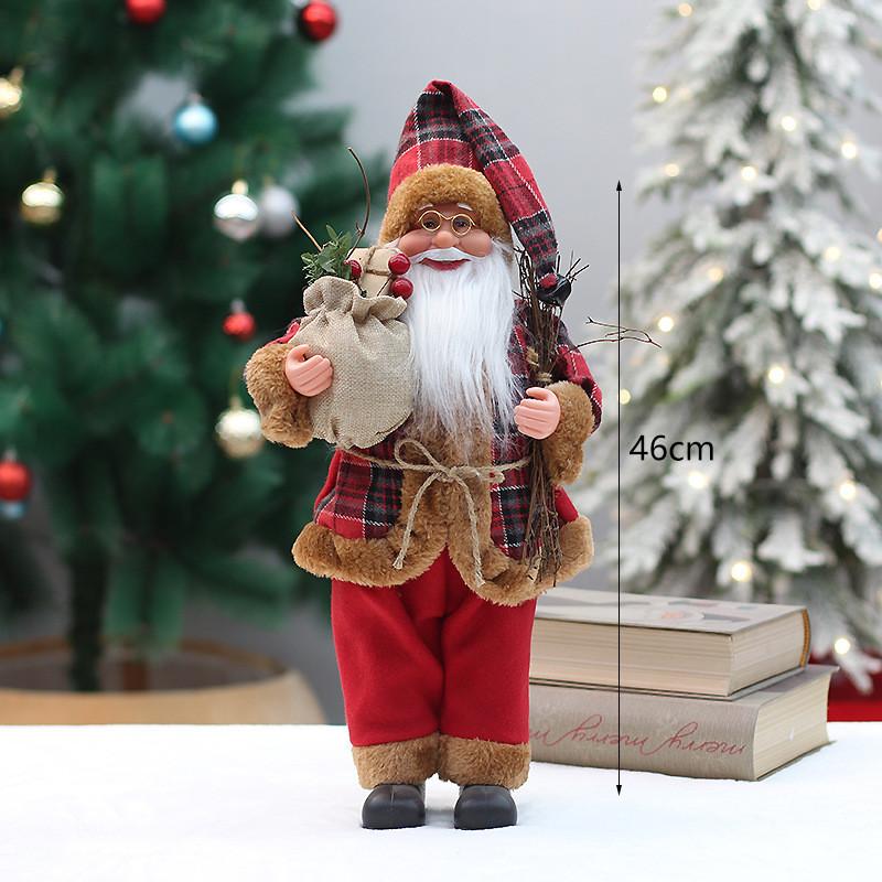 Christmas Display Standing Santa Claus Figurine Doll For Home Decoration Window