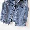 Trendy European-Style Embroidered Denim Vest for Women - Versatile Sleeveless Jacket, Short Style for Spring and Autumn 2025