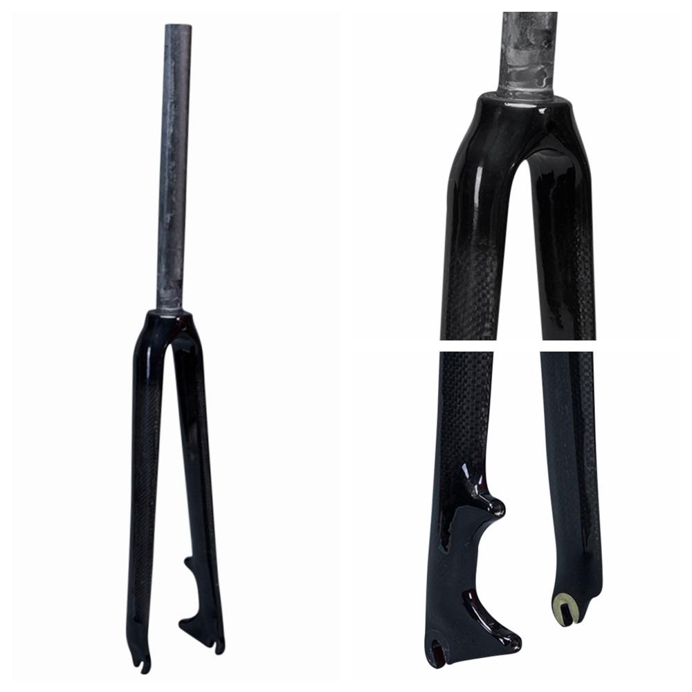 Full Carbon Fiber Bike Road Fork Bicycle Parts Hard Fork 700C Disc Brake Tapered / Straight Super light 400g +/_ 20g