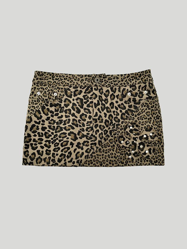 Seutillesseodi Leopard Flower Skirt