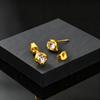 Geometric Small Stud Earrings for Men, Hypoallergenic Metal Zircon Earrings, Hip-hop Rock Piercing Jewelry Gifts