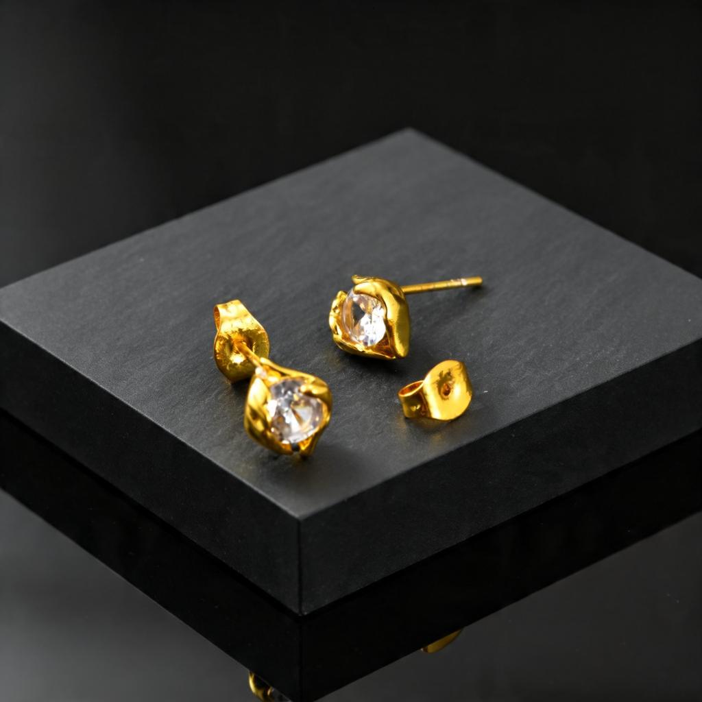 Geometric Small Stud Earrings for Men, Hypoallergenic Metal Zircon Earrings, Hip-hop Rock Piercing Jewelry Gifts