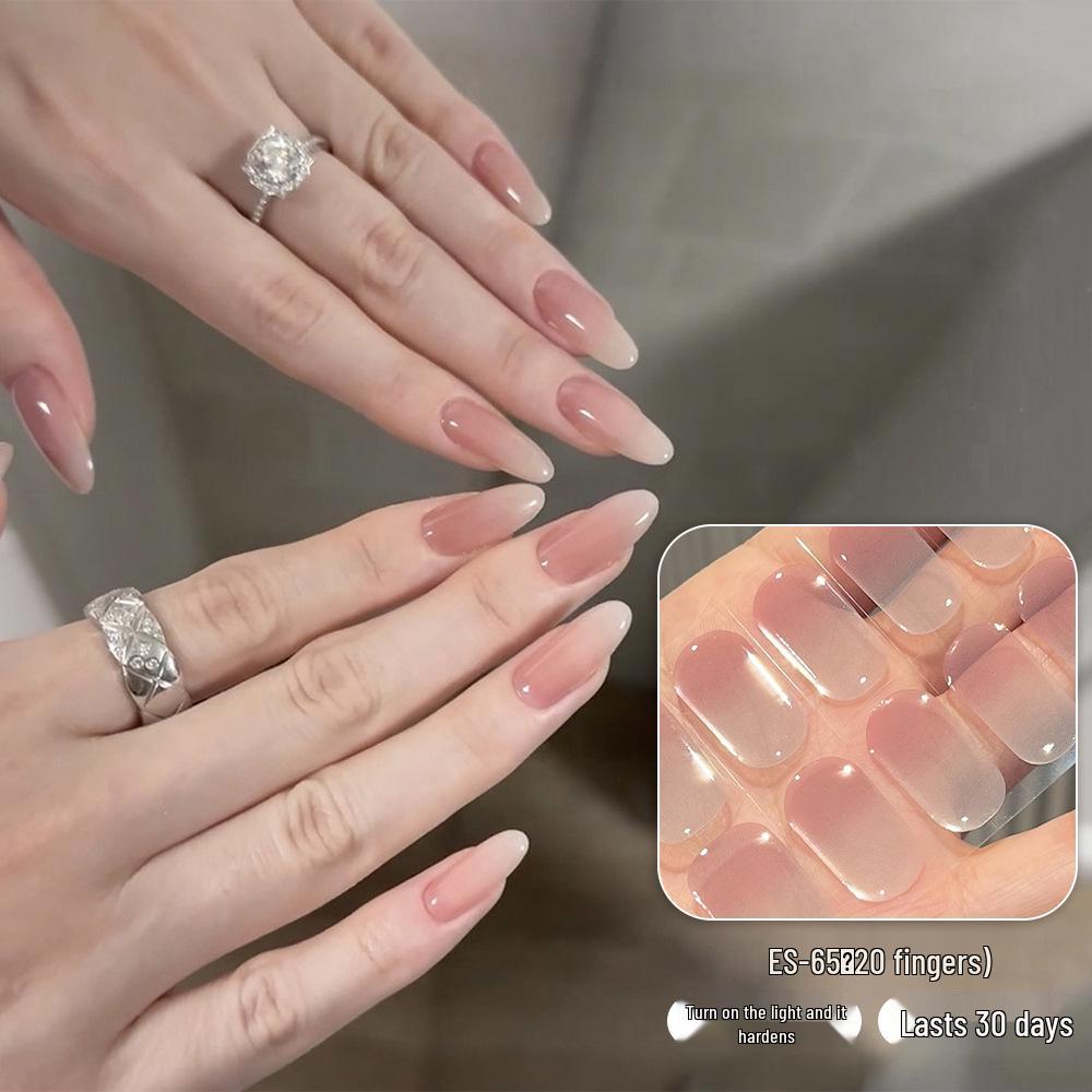 

ES65 Semi-Cured UV Gel Nail Art Stickers - 20 Fingers Simple Design