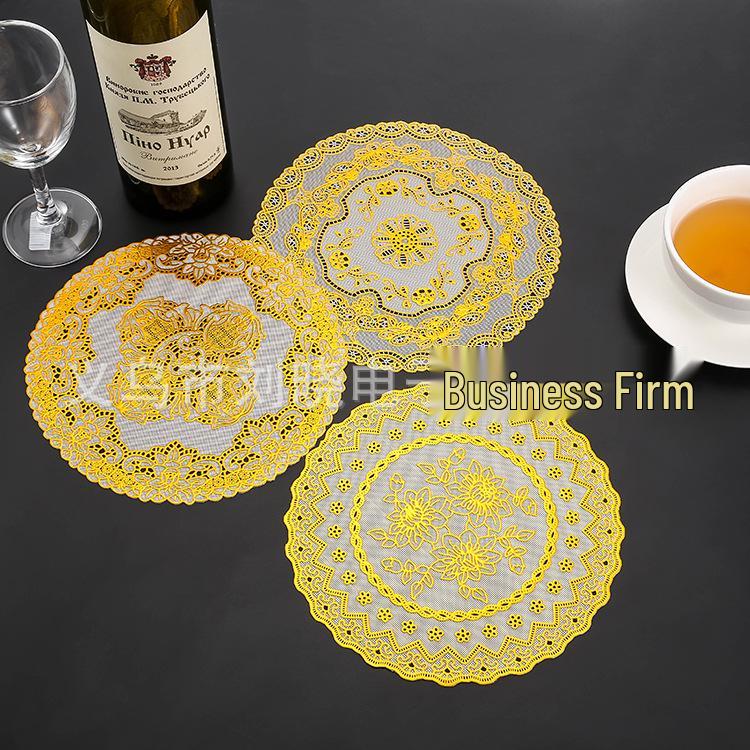 PVC Western Style Round Heat-Resistant Coaster & Placemat, 20cm Round