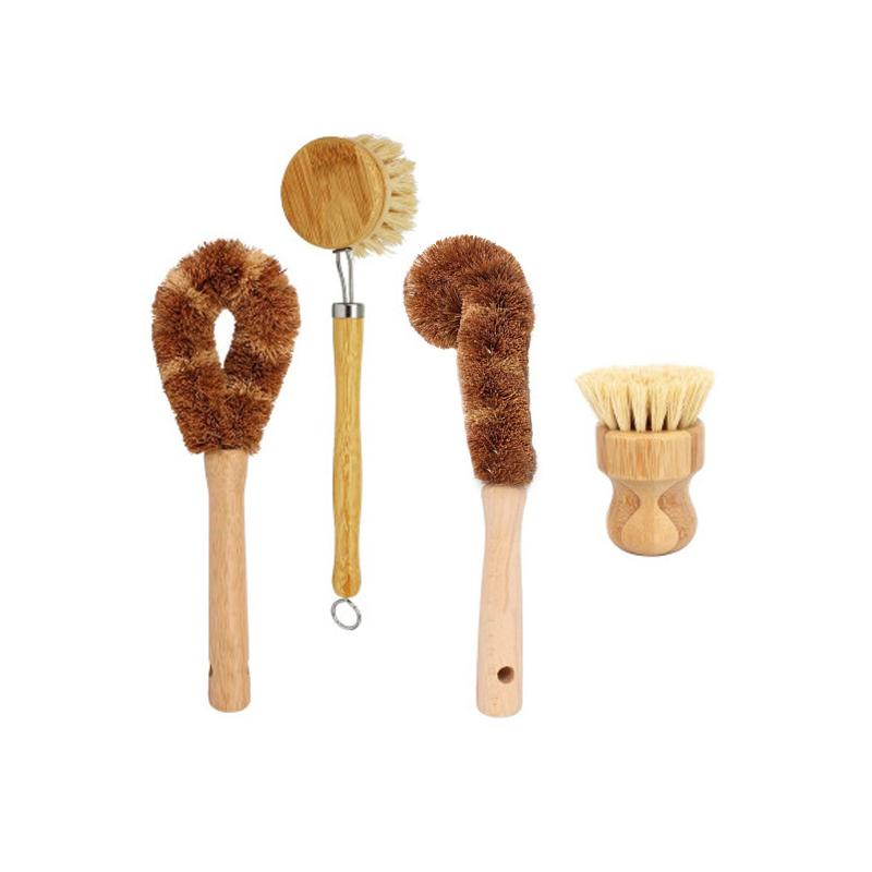 Eco Friendly Kitchen Cleaning Bamboo Dish Scrub Brush Set M