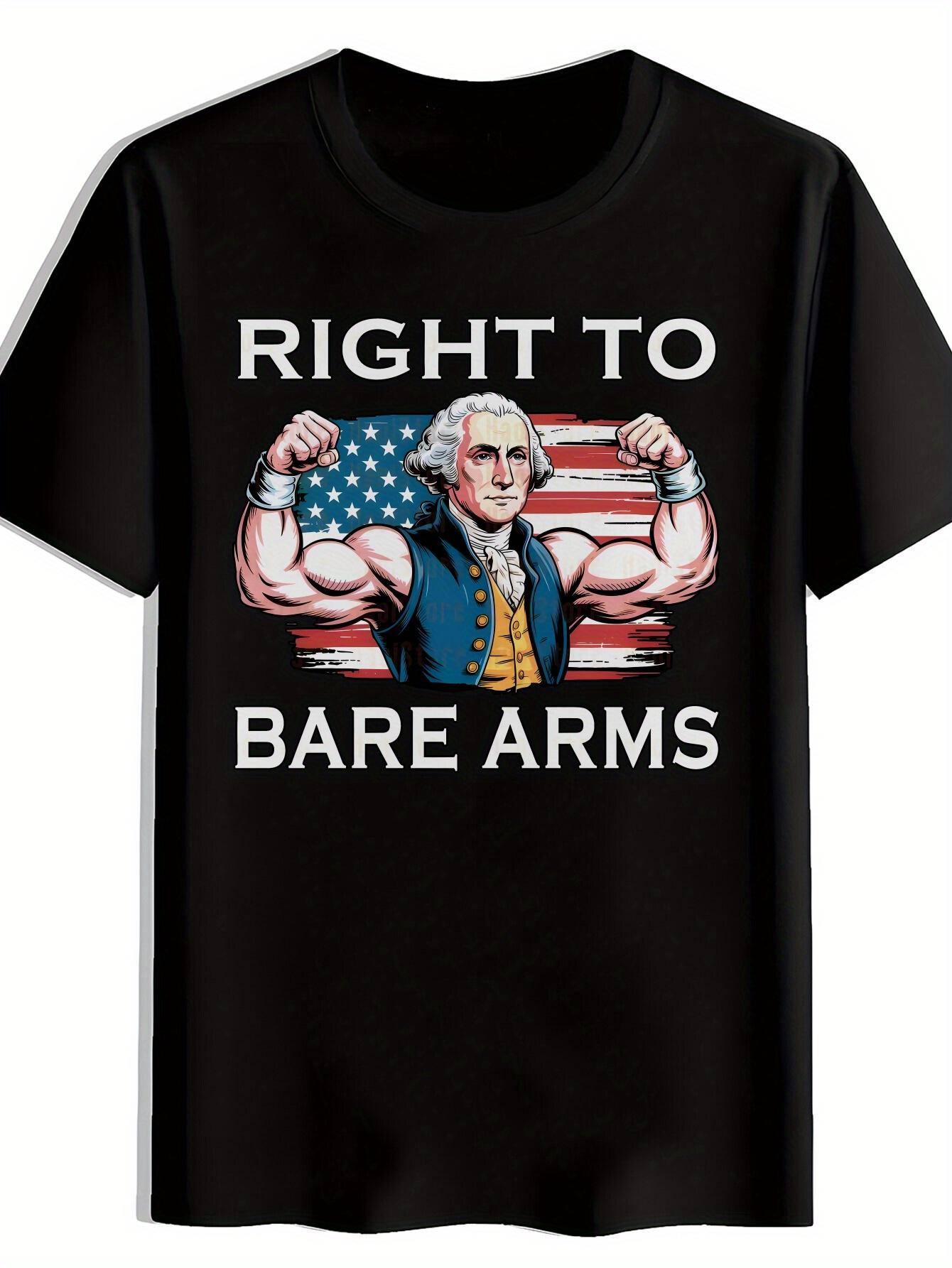 

Patriotic Right to Bare Arms T-shirt - George Washington Muscle Graphic L