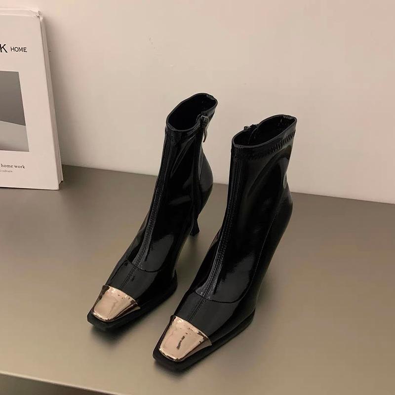 

Женские ботинки челси с квадратным носком, ботильоны на среднем каблуке, зимняя дизайнерская новая обувь для ходьбы 2024 года, сексуальное трендовое платье Mujer Zapatos 39