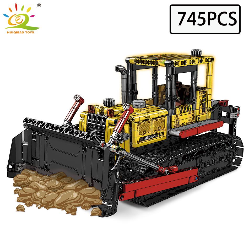 Moc Engineering Truck Model Building Block Excavator Crane Car City Construction Tech Brick Set For Children Kids Gift