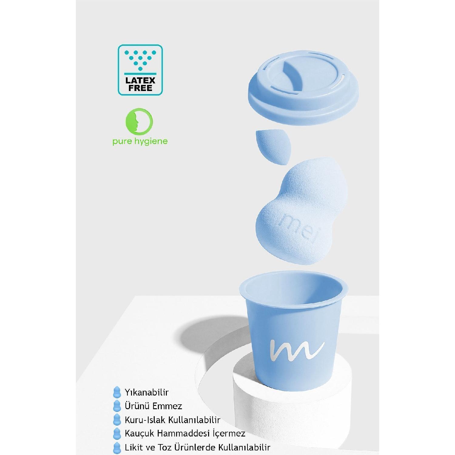 

Makeup Sponge Non-absorbing Foundation Sponge Coffee Cup Hygienic Blue1 Pro 1 Mini