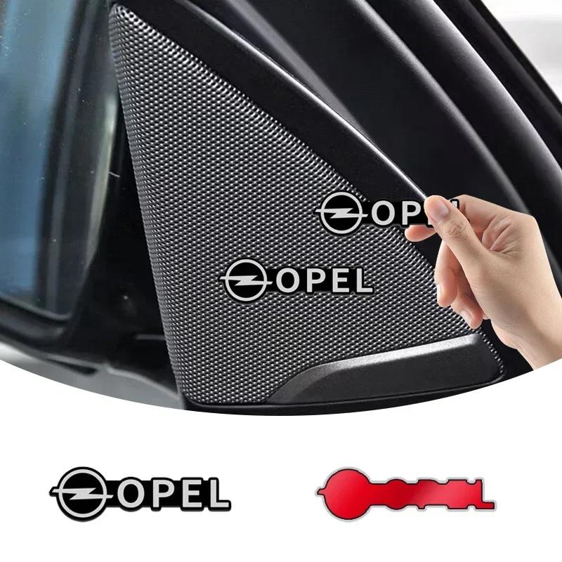 VKXG1 2/4Pcs 3D Aluminum Car Audio Stereo Speaker Badge Emblem Sticker For Opel Astra Insignia Corsa Zafira Meriva Mokka Vivaro Vectra