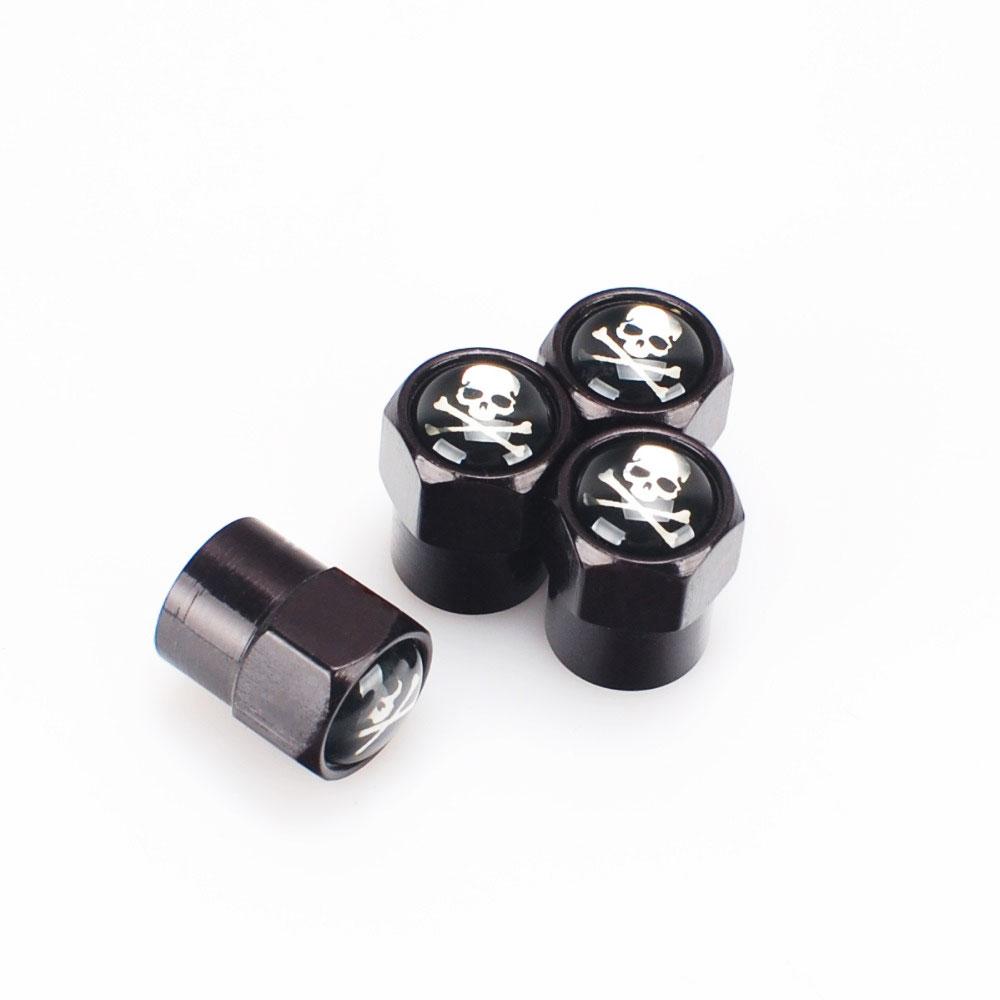 

DSYCAR 4Pcs/Set Classic SKULL Anti-theft Chrome Car Wheel Tire Valve Stem Cap for Car, Air Leakproof and Protection Your Valve чёрный