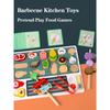 Children Barbecue Food Kitchen Toys Miniature Food Pretend Play Matching Cutting Games Toddlers Montessori Education Wooden Toy