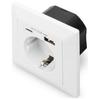 Recessed Socket - DIGITUS - 2 USB-A Sockets &; USB-C - 5V - 2.8A Total - White
