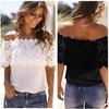 Womens Viscose Crochet Lace Trim Tshirt Business Casual Top For Office Wear And Casual Outfits