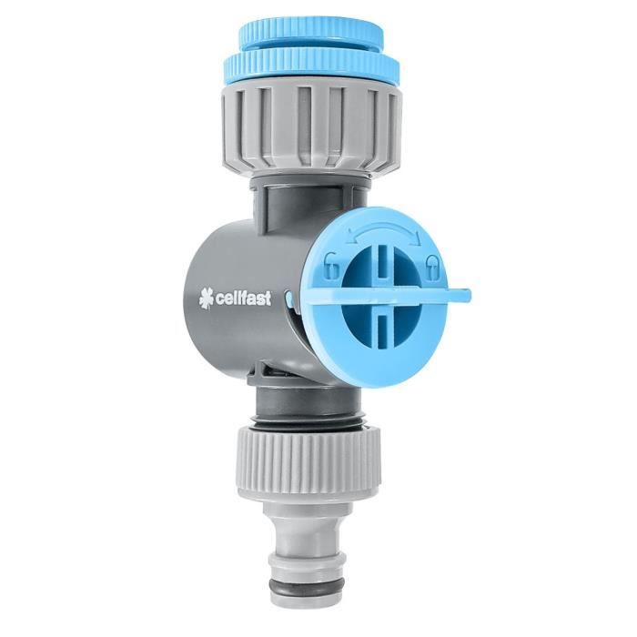 Raccord De Robinet Universel Avec Filtre Amovible Cellfast 52-256 Adapté Aux Robinets G1/2", G3/4" Et G1" Jusqu'à 6 Bars