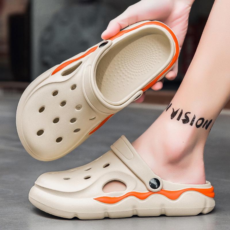 Pantofi cu găuri Bărbați Purtați Papuci cu talpă groasă antiderapantă cu vârf acoperit Călcat pe rahat Exterior Casual Sandale de plajă