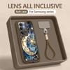 Wrist Lanyard Phone Case For Samsung Galaxy S26 S24 S25 Ultra S23 S25 FE A57 A17 A56 A16 A55 A54 A15 A25 Retro Moon Star Cover