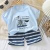 Children's Cotton Short-sleeved Set - Summer Girls' And Boys' Sports T-shirts And Shorts Set
