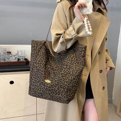 Bolsa Tote Grande Feminina Estampa de Leopardo - Bolsa de Ombro e Axila de Luxo 2025