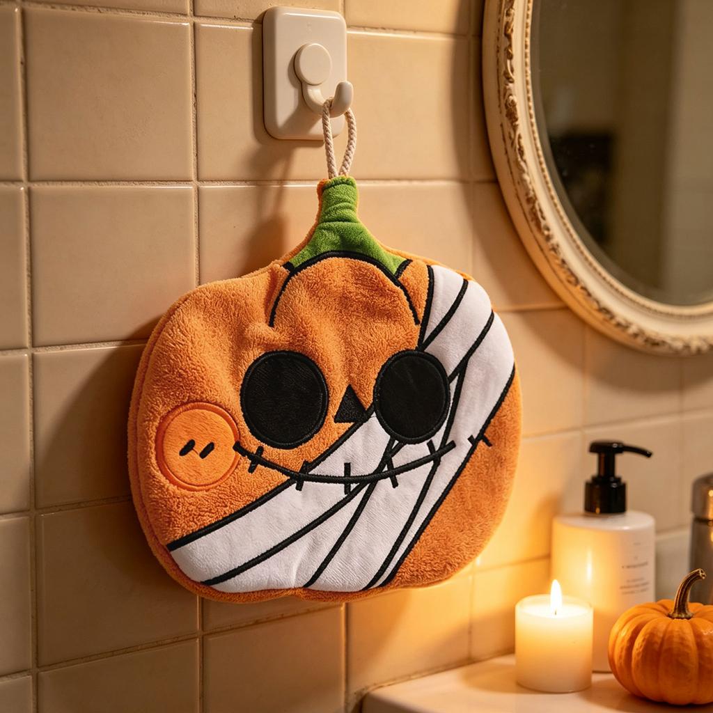Halloween Pumpkin Hand Towel Hanging for Home Decoration
