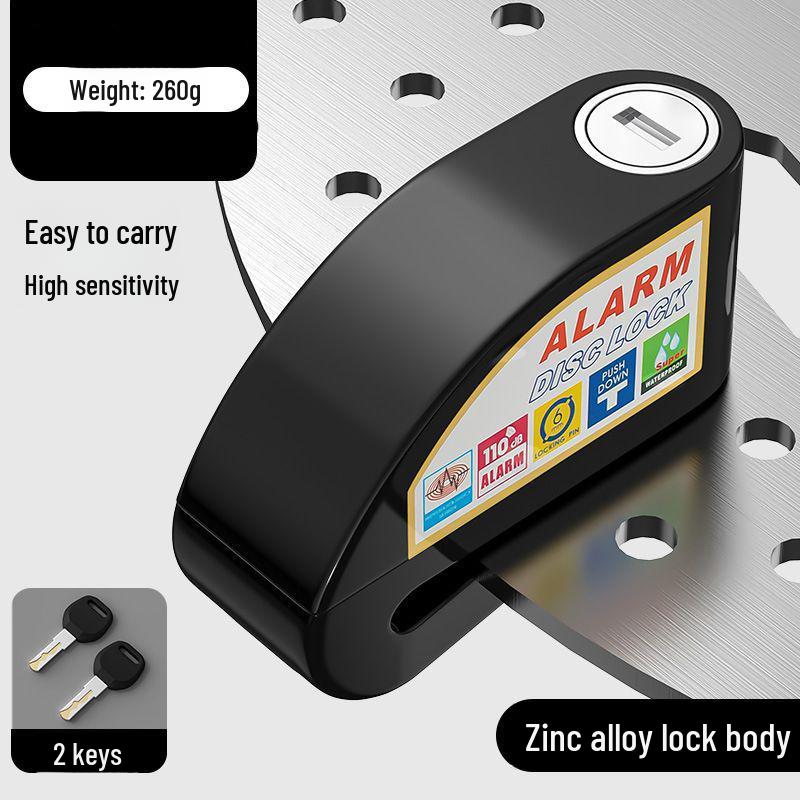 Blocca Disco Freno Antifurto Universale per Auto, Moto e Biciclette con Sistema di Allarme