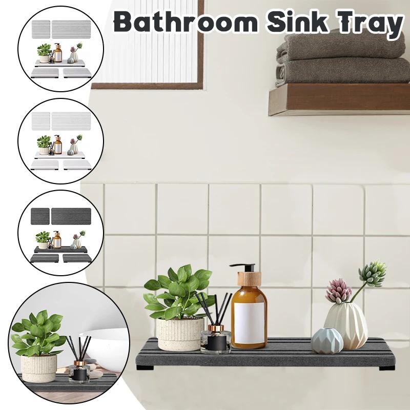 Large Water Absorbent Stone Tray Dry Tidy Diatomaceous Earth Stone Sink Tray Instant Dry Sink Sponge Hand Soap Holder Bathroom