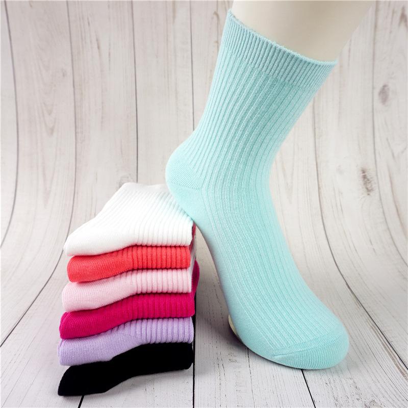 Ladies Spring and Autumn Leisure Colored Candy Color Cotton Socks