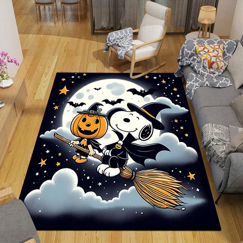 1Pc Snoopy'S Halloween Adventure Rug Office Carpet Indoor Outdoor Doormat Nonslip Soft And Comfortable Living Room Christmas Halloween Gift D91897