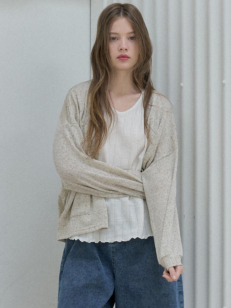 AVANT-G Knit Sleeveless Top - Oatmeal