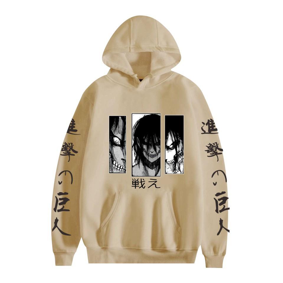 Anime útok na Titany Eren Yeager grafický tisk mikina pro muže a ženy Shingeki no Kyojin Harajuku unisex mikina