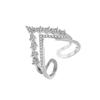 925  Silver Ring Hollow V-shaped Opening Ring Ladies Fashion Simple Birthday Party Wedding Anniversary Jewelry Gift
