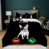 Yellow Maple Leaf French Bulldog Microfiber Bedroom Comforter Cover with Pillowcases Lovely Pet Dog Bed Sets for Girl Boy Teen